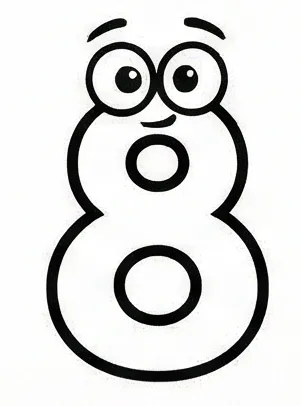 a black and white drawing of a number eight.webp